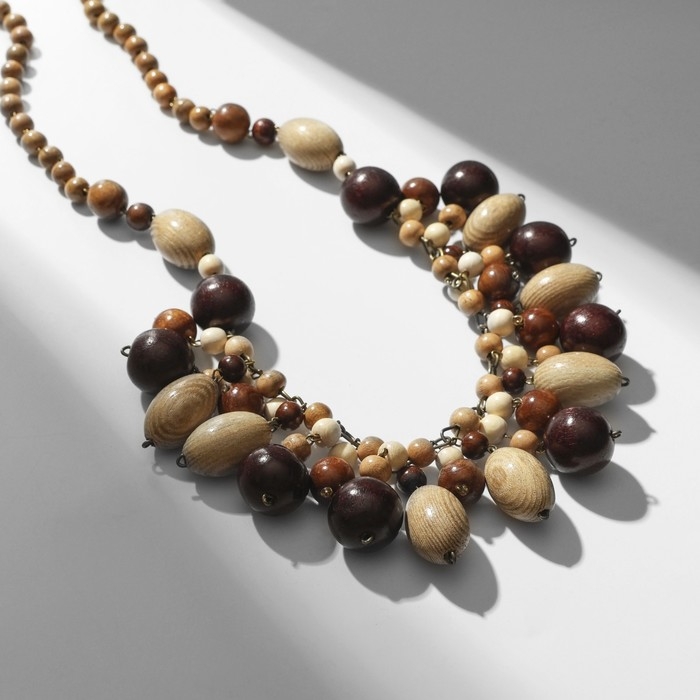 Колье ручная работа, деревянное &laquo;Мускат&raquo;, 65 см