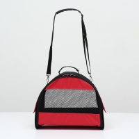 Сумка - переноска для животных, полукруглая с карманоми ПВХ, 37 х 18 х 25 см, красная Сумка - переноска для животных, полукруглая с карманоми ПВХ, 37 х 18 х 25 см, красная