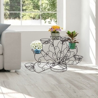 Подставка для цветов &laquo;Павлин&raquo;, d=16 см, цвет чёрный