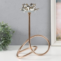 Подсвечник металл, акрил на 1 свечу "Золотой лотос. Завиток" d=4 см золото 19х29 см Подсвечник металл, акрил на 1 свечу "Золотой лотос. Завиток" d=4 см золото 19х29 см