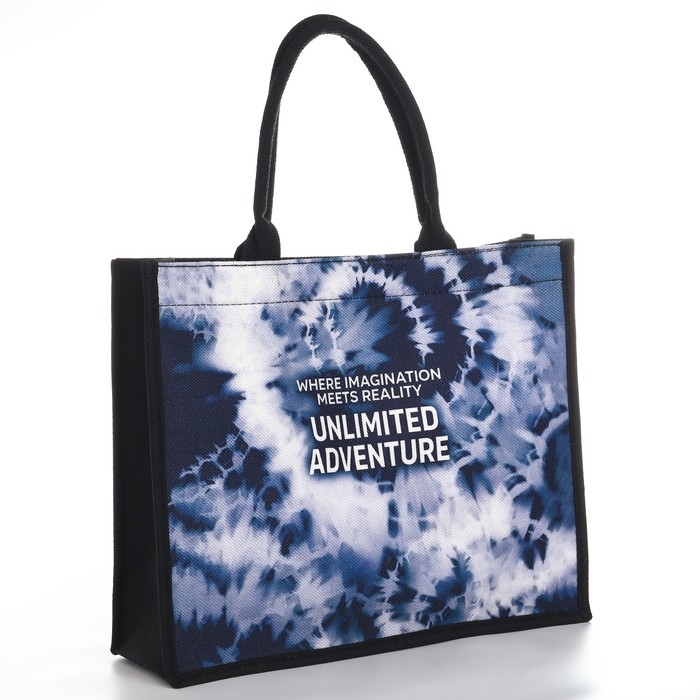 Сумка женская пляжная Unlimited adventure, 41,5х34х12 см, чёрный цвет Сумка женская пляжная Unlimited adventure, 41,5х34х12 см, чёрный цвет