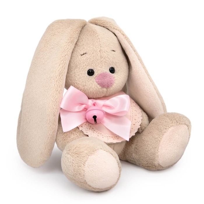 Мягкая игрушка &laquo;Зайка Ми в слюнявчике с бубенчиком&raquo;, 15 см