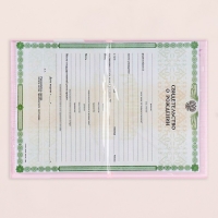 Папка под свидетельство о рождении "Коллаж " радуга, розовый фон, А5 Папка под свидетельство о рождении "Коллаж " радуга, розовый фон, А5