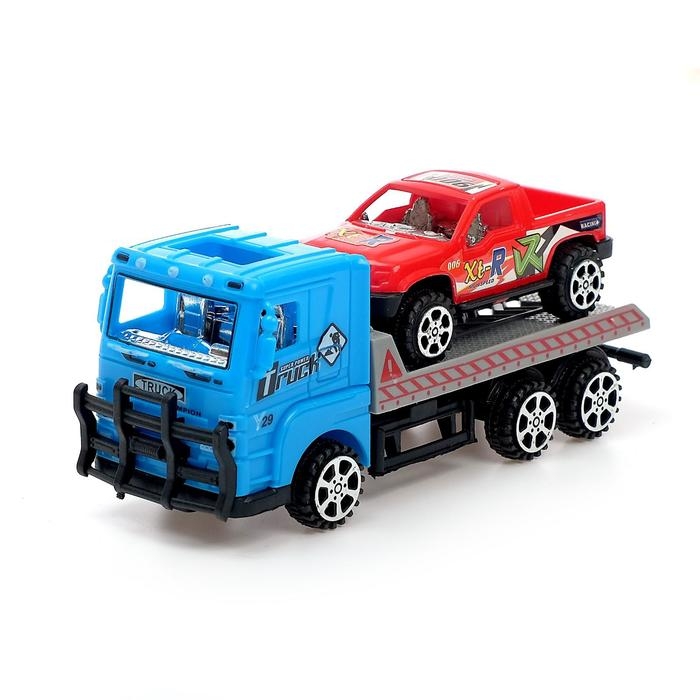 Грузовик инерционный &laquo;Эвакуатор&raquo; с машиной, цвета МИКС.