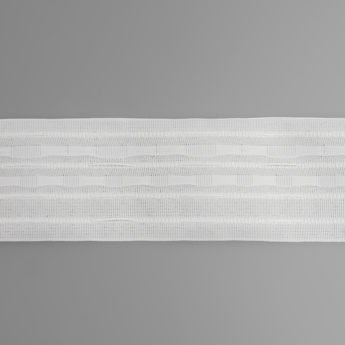 Шторная лента классическая, матовая, 6 см, 50 &plusmn; 1 м, цвет белый