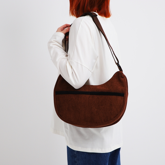 Сумка молодёжная на молнии, цвет коричневый Сумка молодёжная на молнии, цвет коричневый