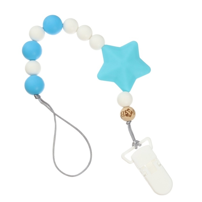 Держатель для соски - пустышки &laquo;Звёздочка&raquo;, силиконовый, с прорезывателем