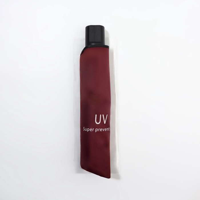 Зонт механический &laquo;Однотонный&raquo;, 4 сложения, 8 спиц, R = 47/55 см, D = 110 см, цвет бордовый