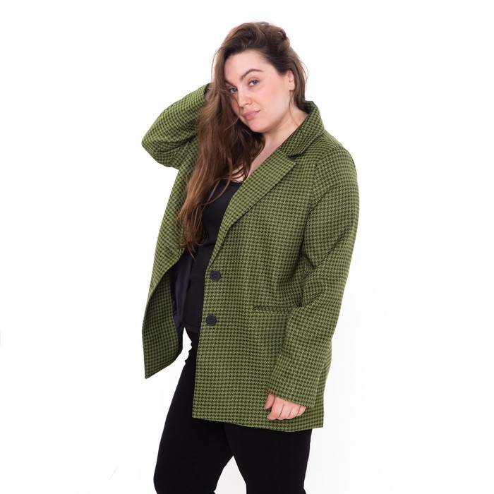 Пиджак женский, цвет зеленый, гусиная лапка, размер 50 Пиджак женский, цвет зеленый, гусиная лапка, размер 50