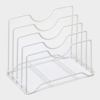 Держатель для крышек и разделочных досок Доляна, 26&times;16&times;22 см, цвет белый