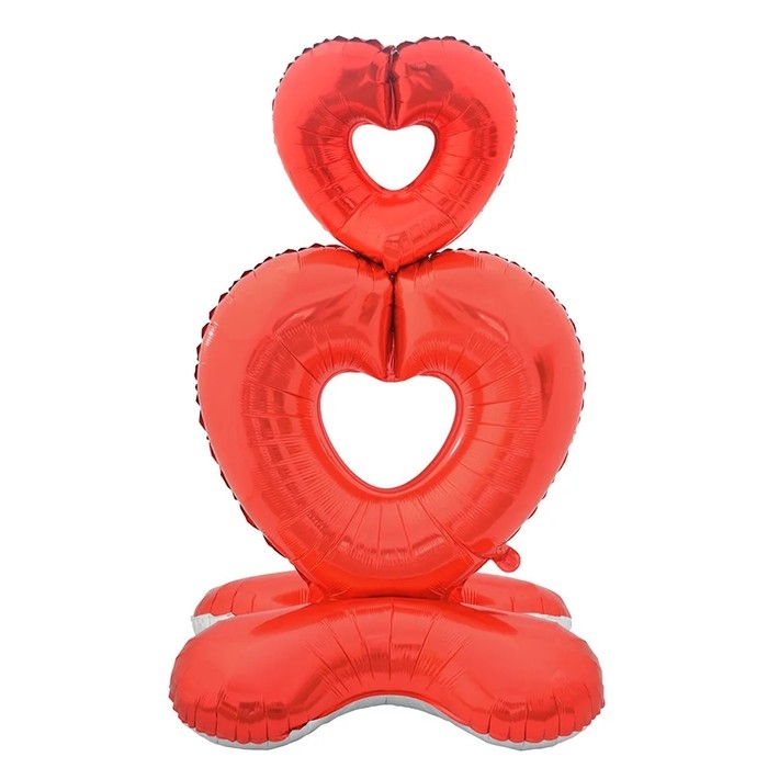 Шар фольгированный 55" &laquo;Большое красное сердце на подставке&raquo;, под воздух