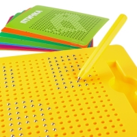 Планшет обучающий &laquo;Магнитное рисование: Лео и Тиг&raquo;, 380 отверстий, цвет жёлтый