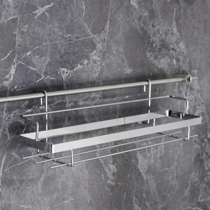 Полка на рейлинг Доляна, 38&times;9&times;11,2 см, цвет хромированный