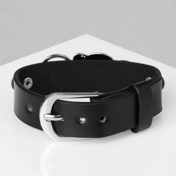 Браслет унисекс «Ремень» череп, цвет чёрный с серебром, 26 см Браслет унисекс «Ремень» череп, цвет чёрный с серебром, 26 см