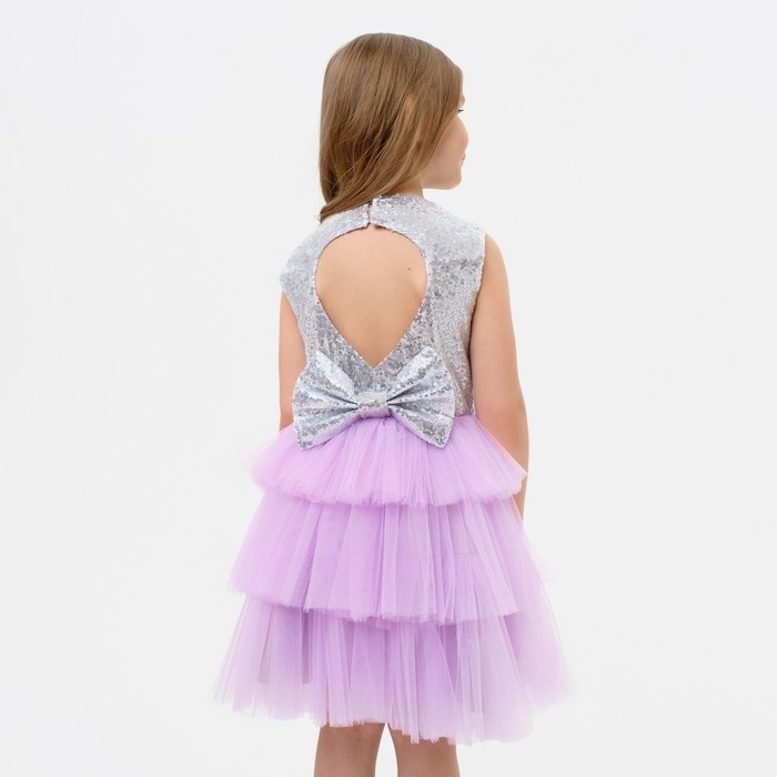 Платье для девочки с пайетками KAFTAN, размер 28 (86-92), цвет лиловый
