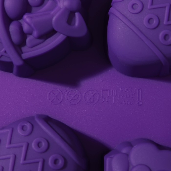 Форма для выпечки Доляна &laquo;Пасха&raquo;, силикон, 29&times;17 см, 8 ячеек (6,5&times;5,2 см), цвет МИКС