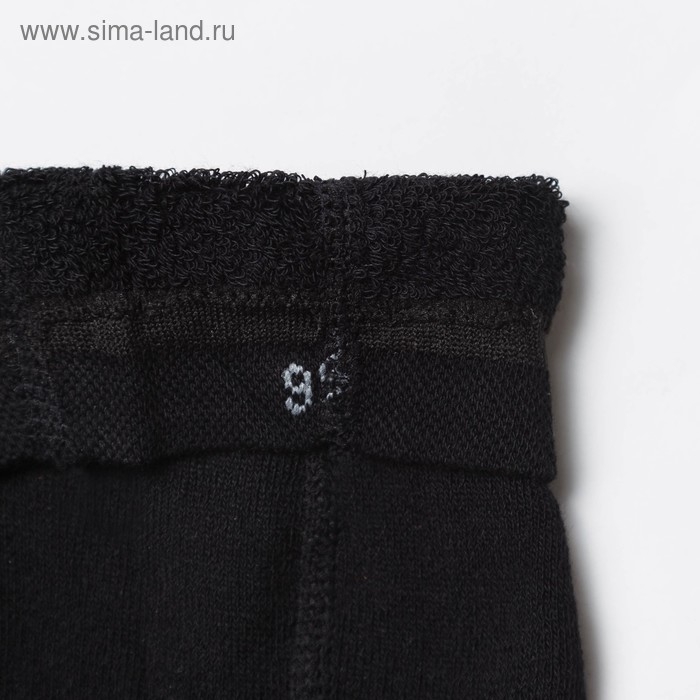 Леггинсы детские махровые &laquo;Орнамент с медведем&raquo;, цвет чёрный, рост 104-110