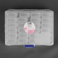 Набор баночек для рукоделия, 24 шт, 1,3 &times; 2,7 &times; 2,8 см, в контейнере, 13 &times; 10 &times; 3,5 см, цвет прозрачный