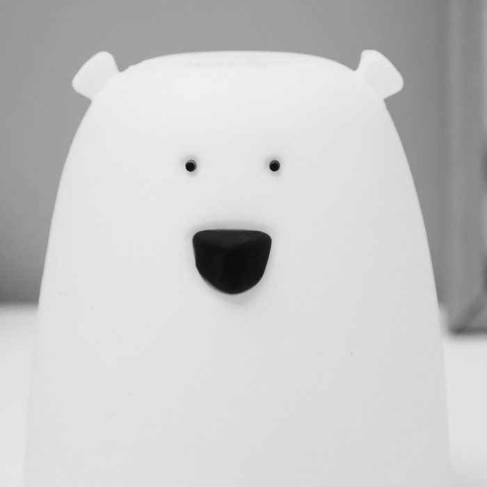 Ночник "Антистресс мякиш мишка" LED RGB от батареек 3ААА 9х9х10,5 см RISALUX