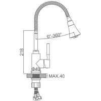 Смеситель для кухни Accoona A9890T-1, однорычажный, силиконовый излив, серый/хром