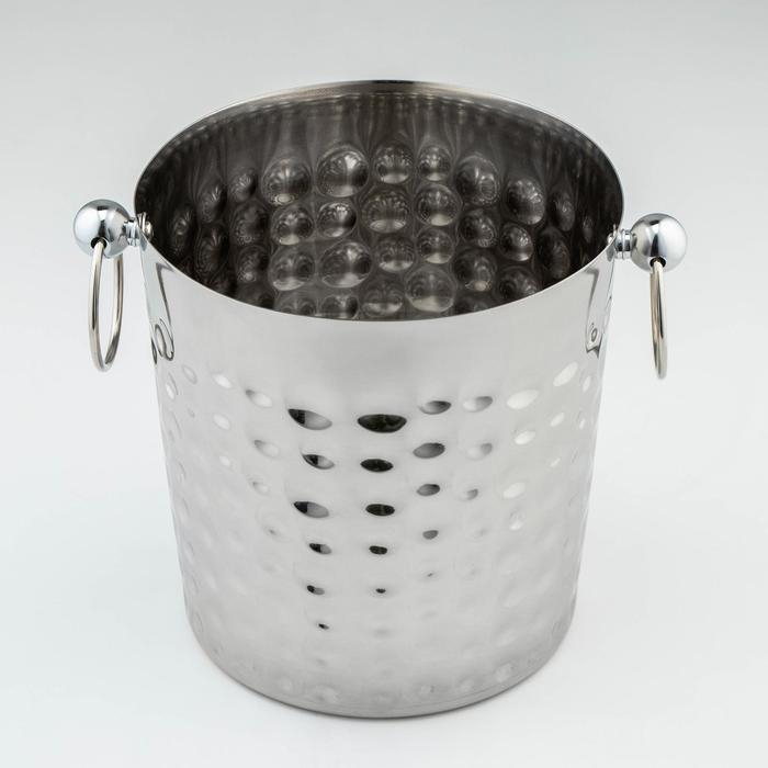 Ведро для льда из нержавеющей стали &laquo;Чеканный&raquo;, 5,2 л, 25&times;20&times;20,5 см, 201 сталь, цвет серебряный