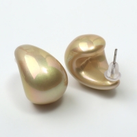 Серьги пластик &laquo;Капля&raquo; гладкие мини, цвет бежевый