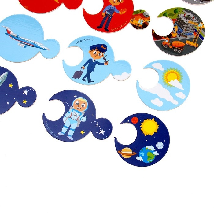 Пазлы логические 3 в 1 &laquo;Транспорт и профессии&raquo;