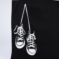 Сумка шопер &laquo;Кеды&raquo;, 35х0.5х40 см, отд без молнии, без подклада, чёрная