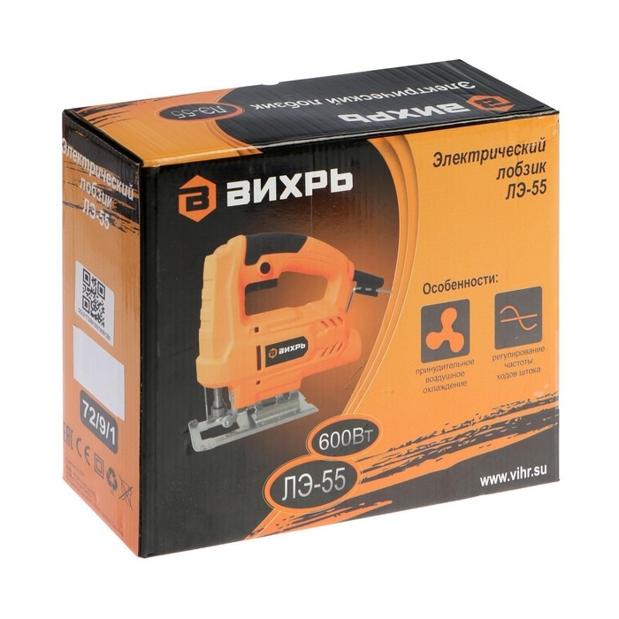 Лобзик Лобзик "Вихрь" ЛЭ-55, 600 Вт, пропил 55 мм, 3000 ход/мин, подключение пылесоса