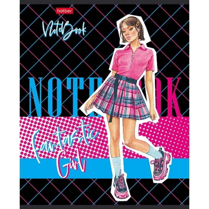 Тетрадь 60 листов в клетку, Zoomer-girl, обложка мелованный картон, блок офсет 65г/м2, 5 видов, МИКС