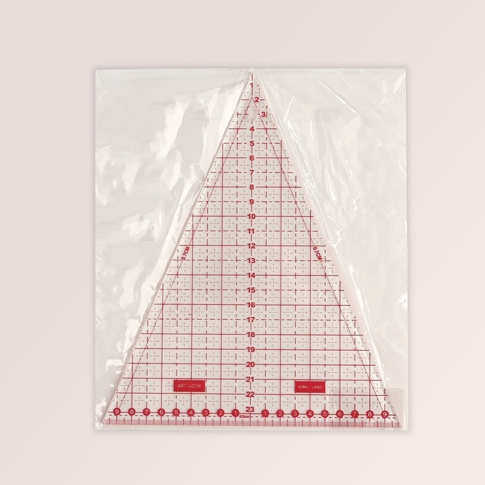 Линейка для пэчворка, 24 × 20 см, толщина 2,5 мм, цвет прозрачный/розовый Линейка для пэчворка, 24 × 20 см, толщина 2,5 мм, цвет прозрачный/розовый