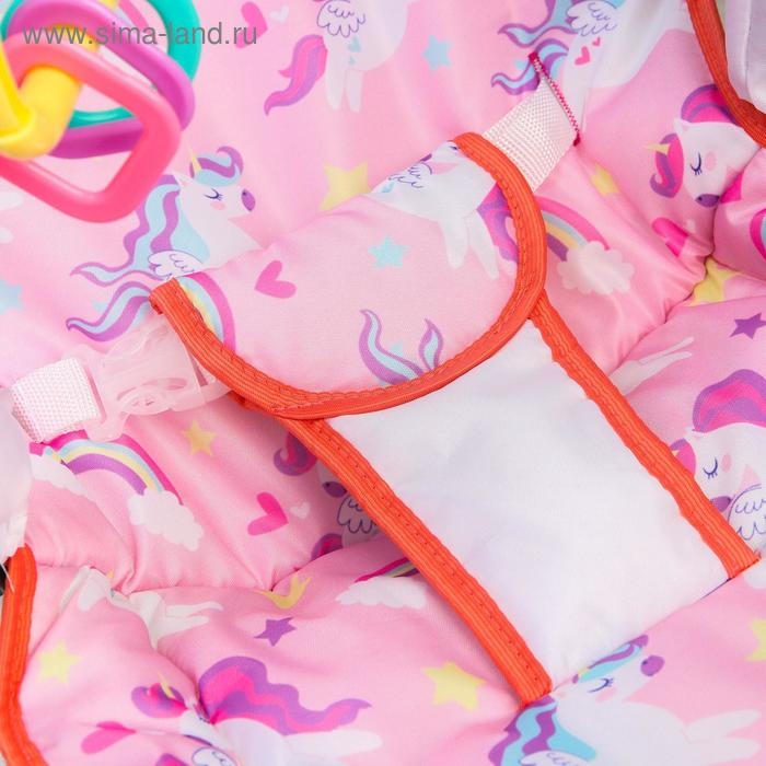 Шезлонг - качалка для новорождённых &laquo;Волшебная пони&raquo;, игровая дуга, игрушки МИКС