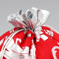 Мешочек подарочный плюш &laquo;Дед Мороз&raquo;, тиснение, 20 х 30 см +/- 1.5 см, Новый год