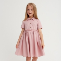 Платье для девочки с воротником KAFTAN, размер 32 (110-116), цвет пудра Платье для девочки с воротником KAFTAN, размер 32 (110-116), цвет пудра