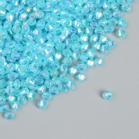 Бусины для творчества пластик "Ромб-кристалл голография голубой" набор 20 гр 0,4х0,4 см