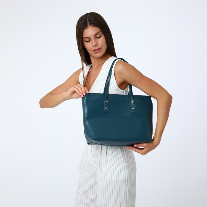 Сумка женская на молнии, цвет синий