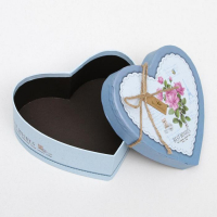 Набор подарочных коробок 3 в 1 сердца &laquo;Розы&raquo; голубой, 21&times;19&times;9 - 15.5&times;14&times;6 см