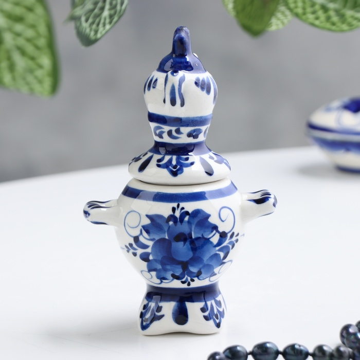 Фигурка фарфор гжель &laquo;Самовар&raquo;