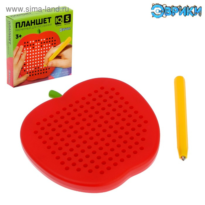 Планшет обучающий &laquo;Магнитное яблоко&raquo;, маленький, 142 шарика, 5 карточек, цвет красный