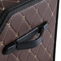 Органайзер кофр в багажник автомобиля HT-097, саквояж 48&times;32&times;30 см, коричневый, экокожа