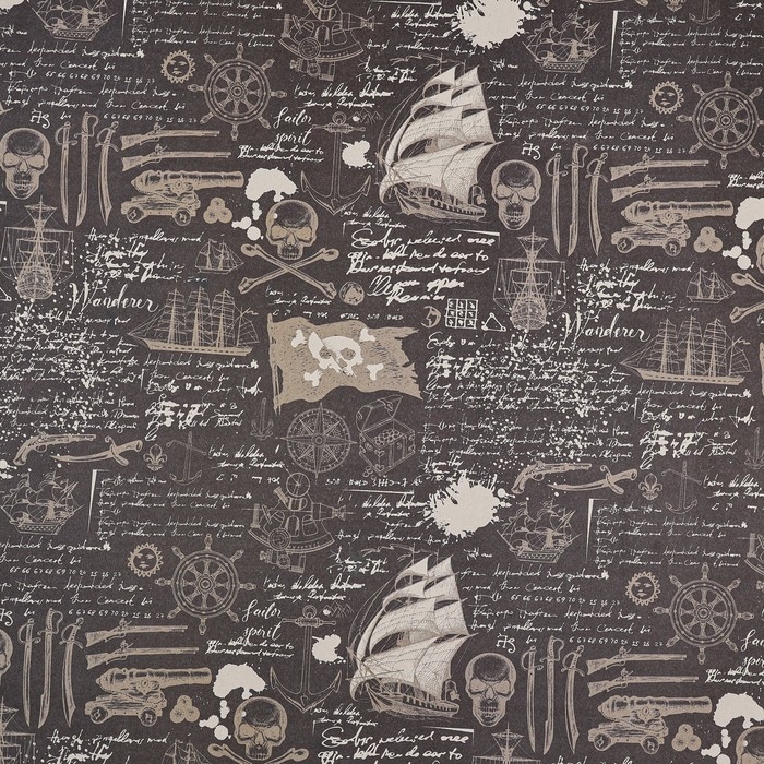 Бумага упаковочная, крафт "Морской бой", 70 х 100 см, 1 лист