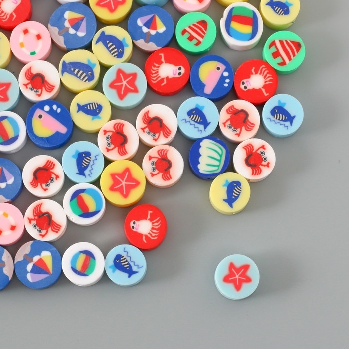 Бусины резиновые фигурные "Море" МИКС, уп. 500 шт.