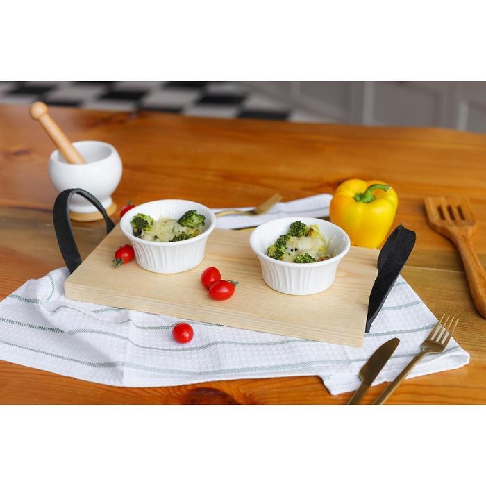 Рамекин из жаропрочной керамики Доляна &laquo;Маффин&raquo;, 250 мл, d=11,4 см, цвет белый