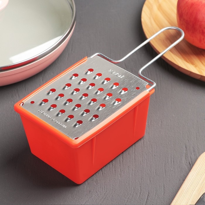 Тёрка плоская с контейнером &laquo;Овощная&raquo;, цвет МИКС