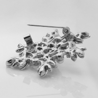 Брошь &laquo;Цветок&raquo; полярный, цвет бело-синий в серебре