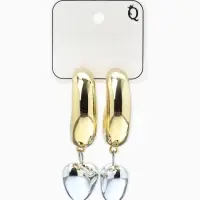 Серьги &laquo;Новый стиль. Сердечки&raquo;, d=3 см, цвет золото-серебристый