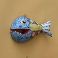 Панно "Рыба-хищник" дерево 20х12х4 см, цв. разноцветный