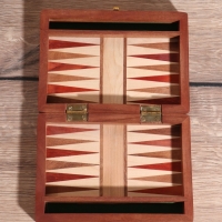 Нарды 17х12,5х3,5 см, дерево шишам, латунь