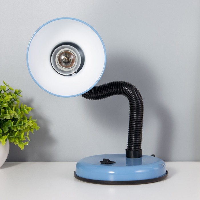 Лампа настольная Е27, с выкл. (220В) голубая (203В) RISALUX