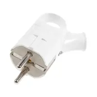 Вилка угловая с ушком TANGO, 16 А, 250 В, IP 20, с заземлением, белая, индивидуальная упаковка 10981